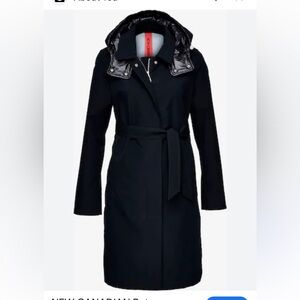 New Canadian Between-Seasons Classic Navy Trench Coat with Belt